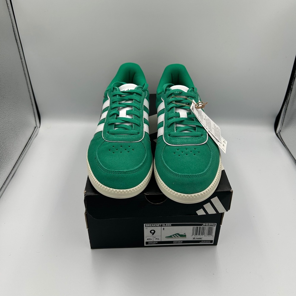 Adidas Breaknet Sleek Shoes Women 9 Green JH6896 Low Top Sneakers